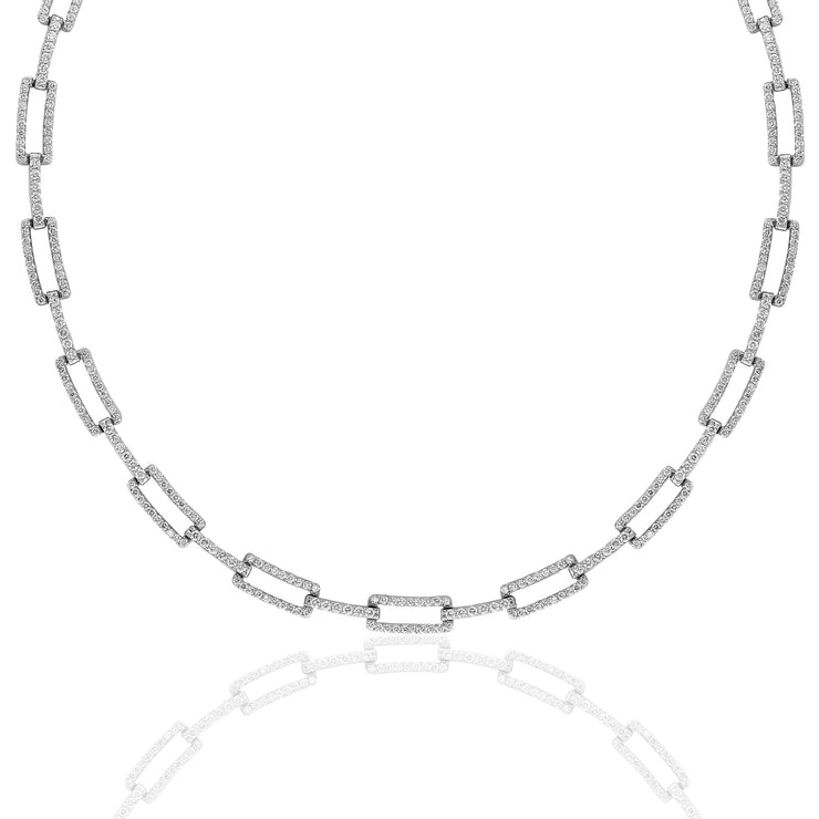 SQUARE LINK TENNIS NECKLACE