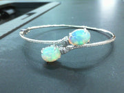 LUVENTE - OPAL & DIAMOND BANGLE BRACELET