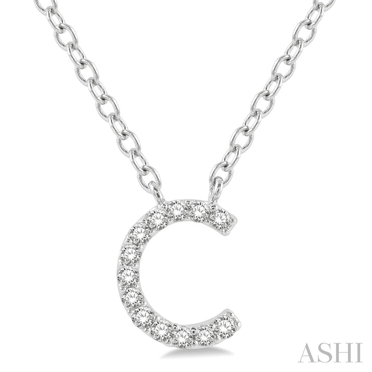 ASHI - 'C' DIAMOND INITIAL PENDANT