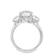 DIAMOND 3 STONE ENGAGEMENT RING – 3 CT ROUND CENTER