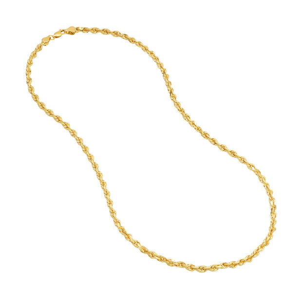 YELLOW GOLD SOLID ROPE CHAIN 22"