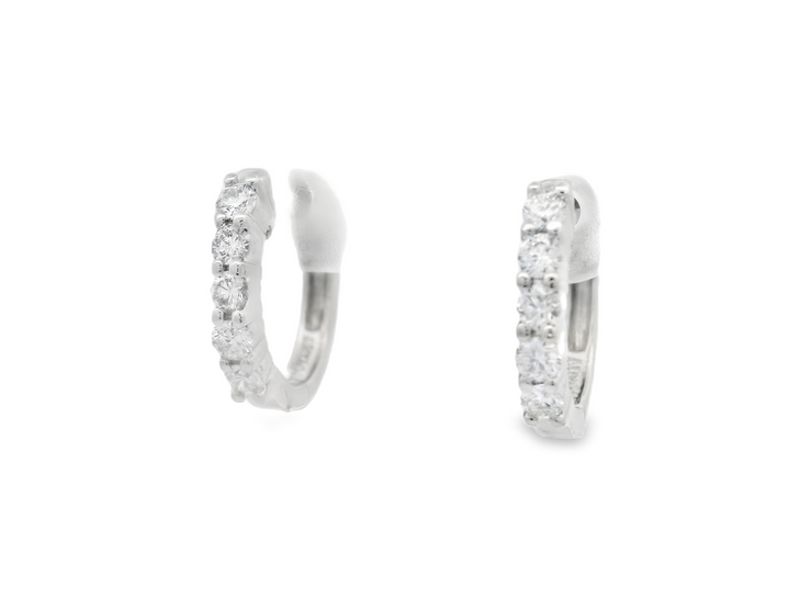 HUGGIE DIAMOND HOOP EARRINGS - 1/2 CT