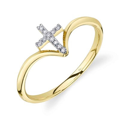 SHY CREATION - DIAMOND CROSS RING