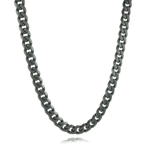 ITALGEM STEEL – GUMNETAL CURB CHAIN NECKLACE