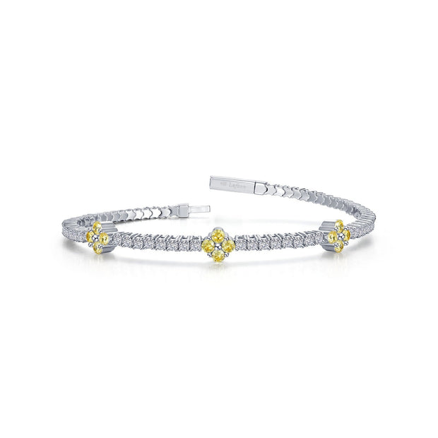 LAFONN - YELLOW CLOVER SIMULATED DIAMOND BANGLE BRACELET