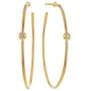 DIAMOND SOLITAIRE HOOP EARRINGS