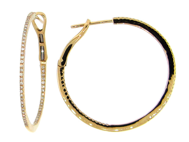 THIN DIAMOND IN & OUT HOOP EARRINGS