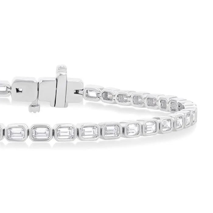 EMERALD CUT DIAMOND TENNIS BRACELET - 5 CT