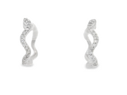 WAVY DIAMOND HUGGIE HOOP EARRINGS