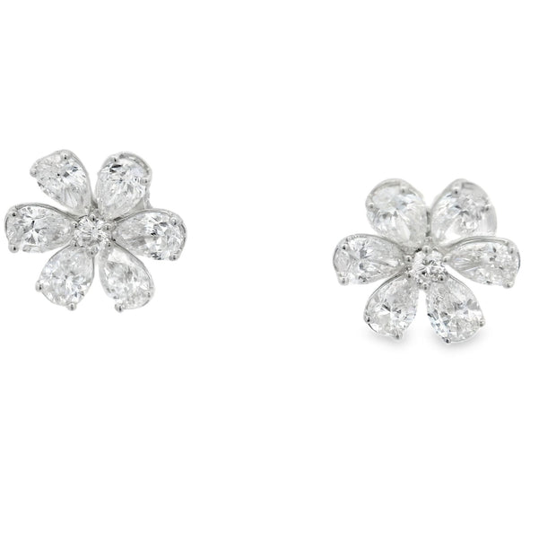 DIAMOND FLOWER POST EARRINGS