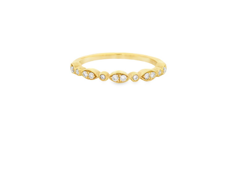 HENRI DAUSSI - YELLOW GOLD BEZEL SET DIAMOND BAND