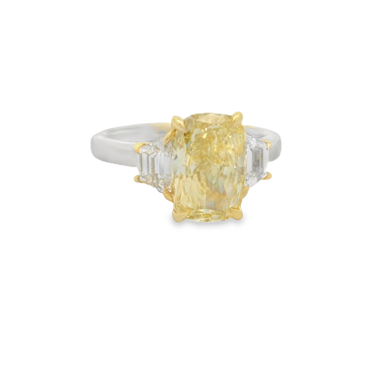 YELLOW DIAMOND 3 STONE RING