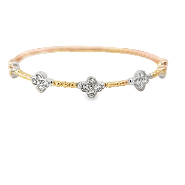 DIAMOND CLOVER BANGLE BRACELET