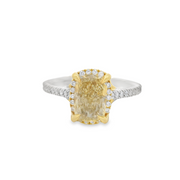 CUSHION CUT YELLOW DIAMOND RING