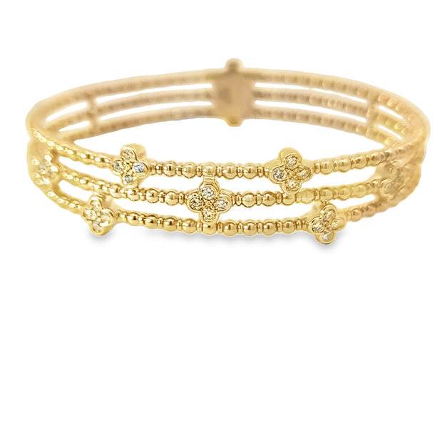 DIAMOND CLOVER BANGLE BRACELET