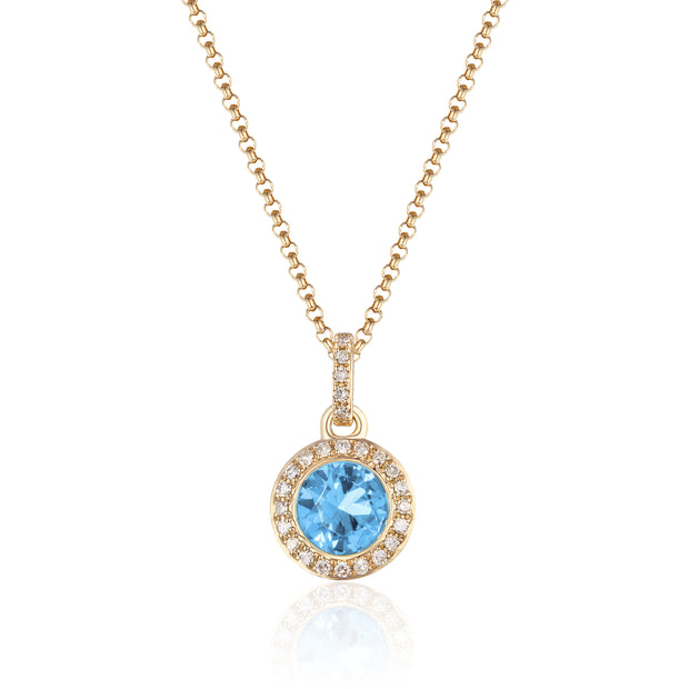 LUVENTE – BLUE TOPAZ & DIAMOND PENDANT