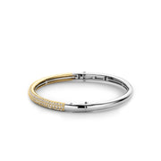 TI SENTO - GOLD PLATED CUBIC ZIRCONIA BANGLE BRACELET