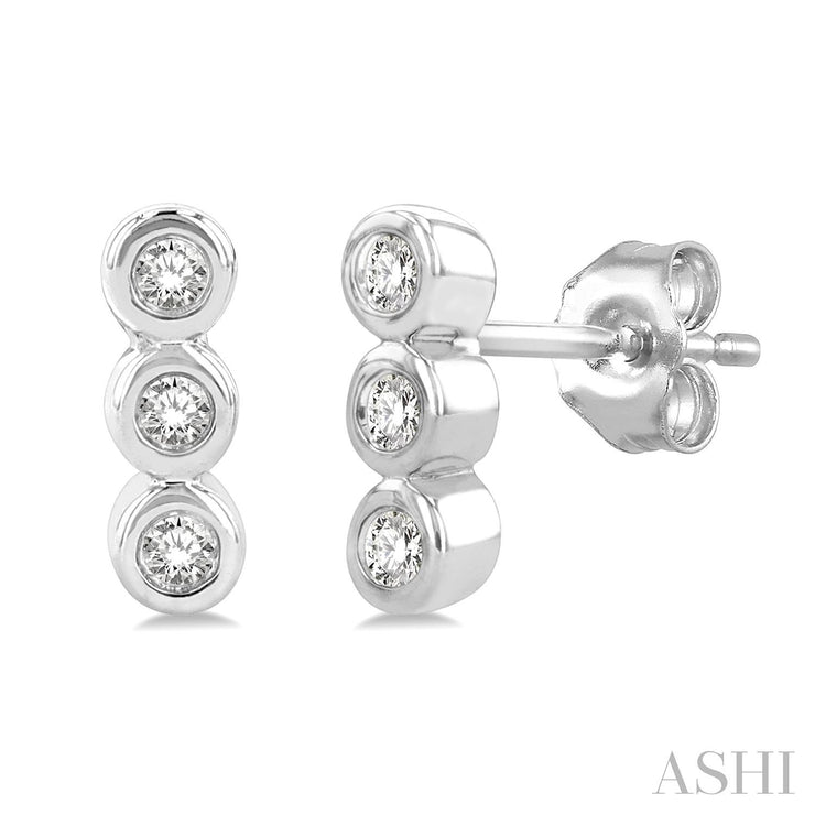 ASHI - DIAMOND BEZEL SET EARRINGS