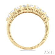 ASHI - 3 ROW GRADUATED DIAMOND RING