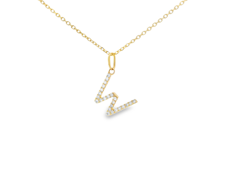 DIAMOND INITIAL 'W' PENDANT