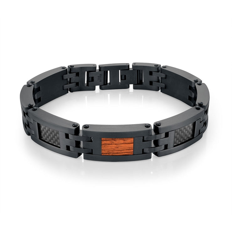 CARBON FIBER & WOOD LINK BRACELET