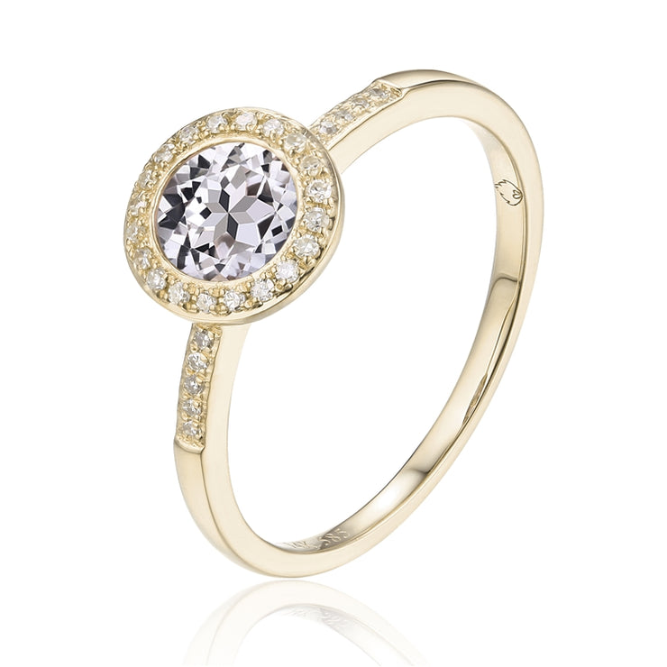 LUVENTE – WHITE TOPAZ & DIAMOND RING