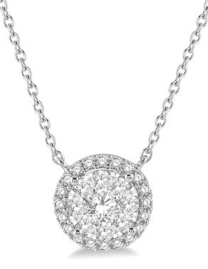 ASHI - DIAMOND CLUSTER WITH HALO PENDANT