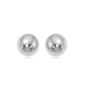 WHITE GOLD BALL STUD EARRINGS