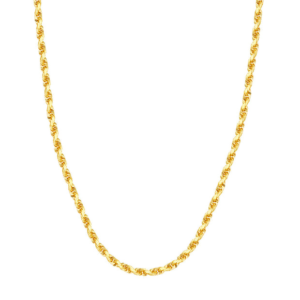 YELLOW GOLD SOLID ROPE CHAIN 22"