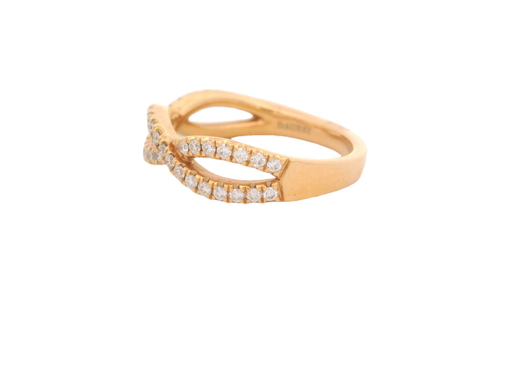 HENRI DAUSSI - ROSE GOLD DIAMOND INFINITY DESIGN RING