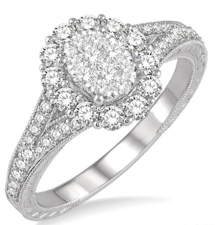 OVAL SHAPE LOVEBRIGHT DIAMOND ENGAGEMENT RING