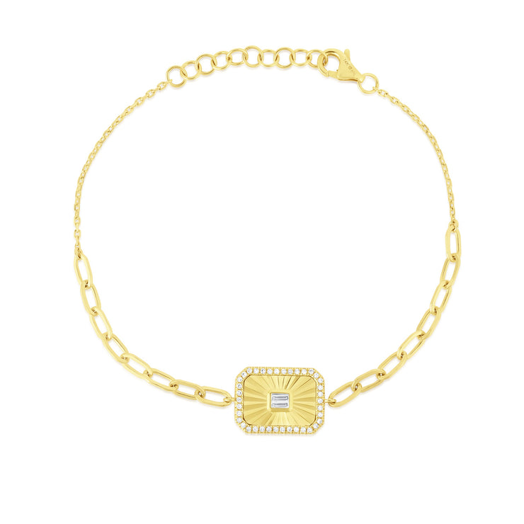 URBAETIS - BAGUETTE FLUTED GOLD RECTANGLE BRACELET