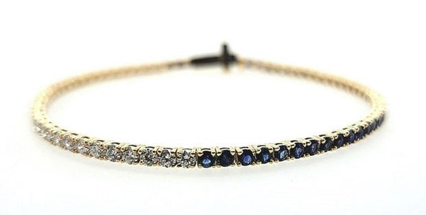 SAPPHIRE & DIAMOND TENNIS BRACELET