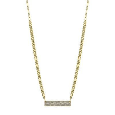 SHY  CREATION - PAVE DIAMOND BAR NECKLACE