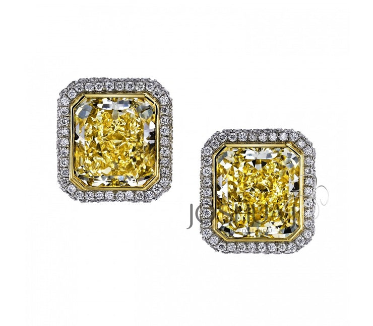 YELLOW DIAMOND POST EARRINGS