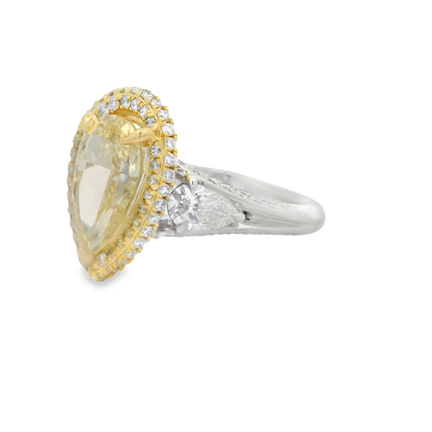 PEAR CUT YELLOW DIAMOND RING