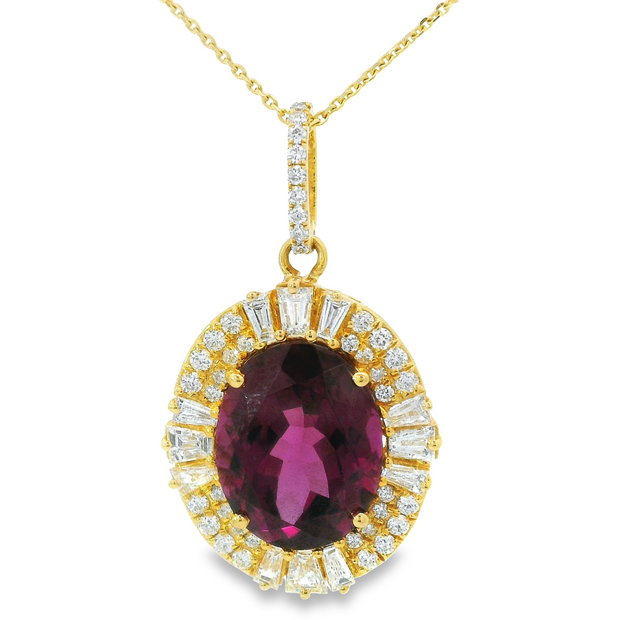 GARNET & DIAMOND PENDANT